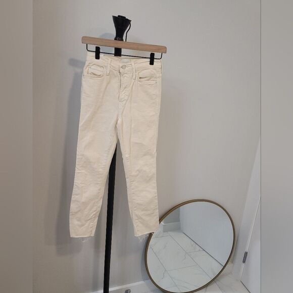 Mother High Waisted Rascal Ankle Fray in Chalk it Up Size 24 - Picture 1 of 10